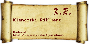 Klenoczki Róbert névjegykártya