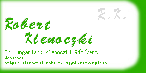 robert klenoczki business card